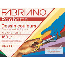 Pochette à dessin FABRIANO Couleurs vives A4 160g - 12 feuilles
