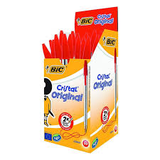 Boite de 50 stylos ? bille BIC Cristal Rouge
