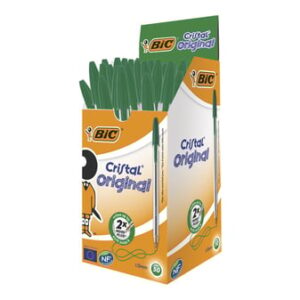 Boite de 50 stylos ? bille BIC Cristal Vert