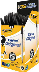 Boite de 50 stylos ? bille BIC Cristal Noir